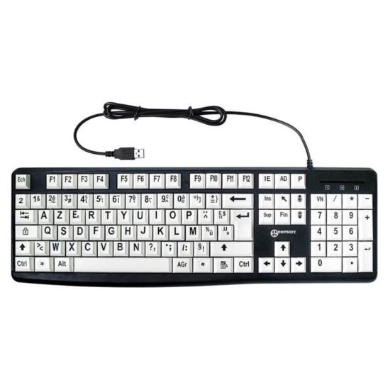 Actief Dat levering Wit toetsenbord voor senioren met contrasterende toetsen en zwarte letters  - Accessoires