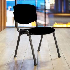 Buronomic Zwarte praktische stoel - rugleuning van stof