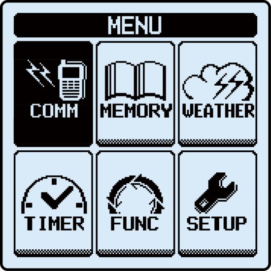 Yaesu Talkie Walkie VHF Menu