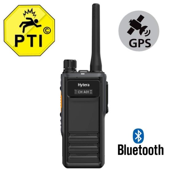 Hytera HP605 UHF - PTI Bluetooth GPS - talkie-walkie numérique à licence - 
HP605GBTUM