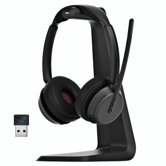 EPOS IMPACT 1061 micro casque Bluetooth avec base de chargement et dongle USB A pour appairage facile