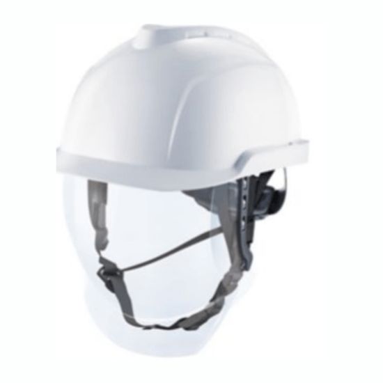 msa v-gard 950 casque de chantier avec jugulaire et visière