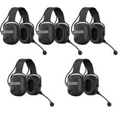 Pack de 5 Sena Cast - Intercom full duplex dans casque antibruit avec modulation sonore - CAST-01