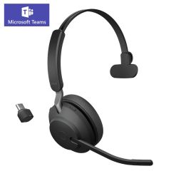 Micro casque Jabra Evolve2 65 Mono MS + dongle USB-C - certifié microsoft teams