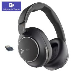 Micro casque Poly Voyager Surround 80 MS Teams livré avec dongle USB A et son adaptateur USB C, certifié microsoft teams